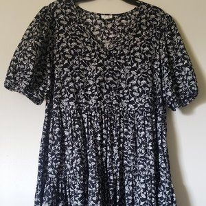 Ditsy Floral Print Empire Waist Dress